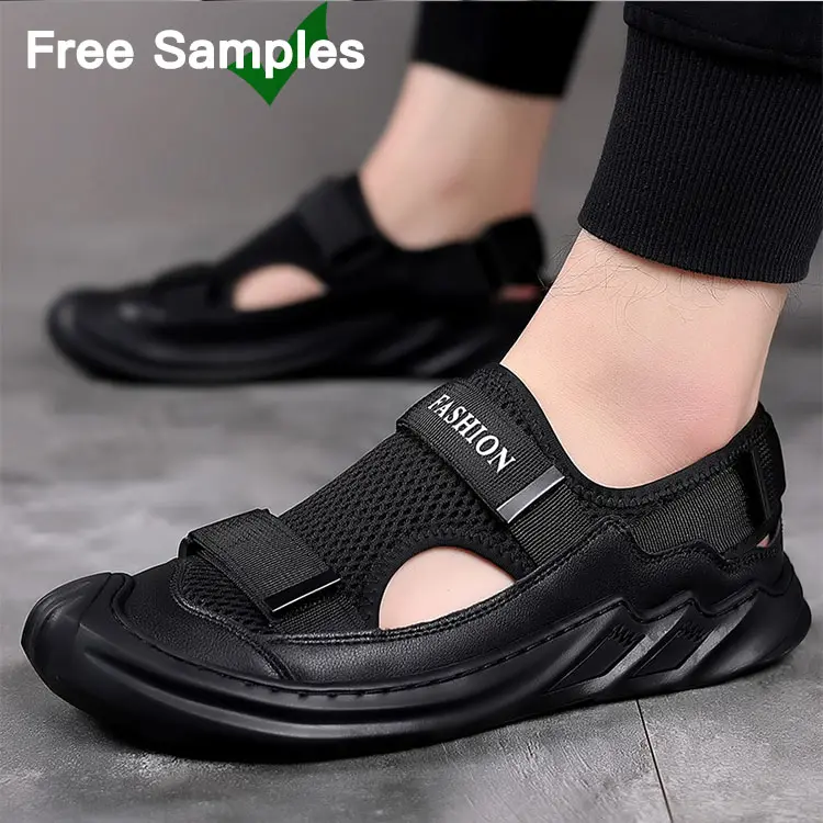 Factory wholesale low price men's mesh bread head non-slip comfortable outdoor sports trendy flat sandals