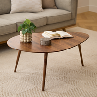 Table basse en noyer noir bio, forme libre, durable et écologique, pour salon de villa de luxe – Fabrication OEM