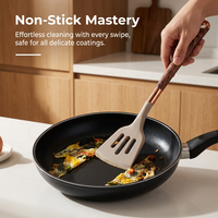 Spatule en silicone pour poêles antiadhésives, résistante à la chaleur, sans BPA, ustensile de cuisine, spatule solide pour poisson, œufs, crêpes, ODM OEM