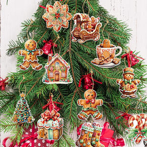 Paquete de 12 Adornos Navideños de Papel con Forma de Hombre de Jengibre, Calcomanías Decorativas para Navidad y Año Nuevo - Product Image 1