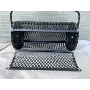 <strong>Lawn</strong> and Garden Peat Moss Roller with Side Latches Steel Mesh Basket for Spreading Manure <strong>Topsoil</strong> - Product Image 4
