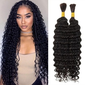 Wholesale Afro Kinky Bulk Human Hair for Braids No Weft Jerry Curl Human Hair <strong>Bundles</strong> for Braiding Kinky Curly Water Wave - Product Image 2