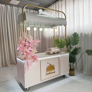 Chariot à bonbons en métal détachable personnalisé Chariot alimentaire mobile Chariot de charcuterie avec logo LED - Product Image 1