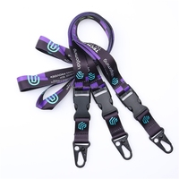 Correa de Cuello Personalizada con Logotipo Jacquard, de Poliéster Linux, Accesorios de Seguridad, Cordón Bordado con Mosquetón