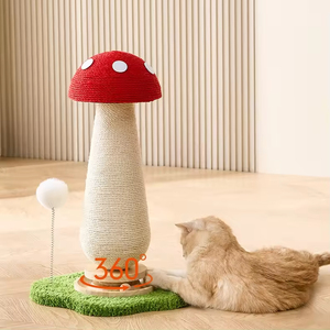 Venta al por mayor del fabricante: Rascador para gatos de madera con diseño de zanahoria y champiñón, tipo tocadiscos, de sisal. - Product Image 2