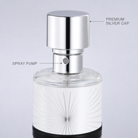 Flacon de parfum vide rechargeable en gros 35 ml, atomiseur spray vert sarcelle avec capuchon doré, motif géométrique, flacons de parfum personnalisables avec logo
