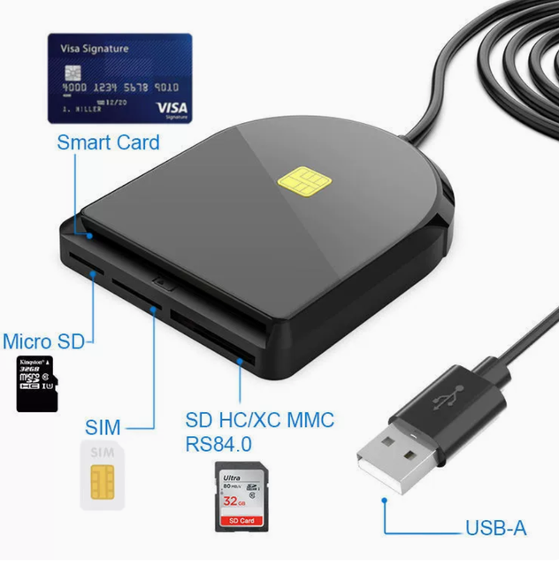 Alllkei USB Multi-functional Smart Card Reader for Tax Payment (SIM/SD/TF/IC Smart Card Reader)