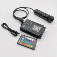 Source de lumière en fibre optique, ciel étoilé et météores, 16W RGBW, télécommande colorée pour la décoration de voiture