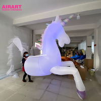 Costume de cheval géant lumineux de 10 pieds, costume gonflable de cheval et de jockey pour déguisements