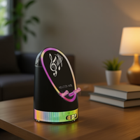 Haut-parleur intelligent avec capteur de lumière, lumières LED RGB activées par capteur de lumière, pour Google Assistant 5.3, microphone intégré, contrôle par application, sans fil