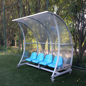 Abri portable pour équipe de football à 8 places avec cadre incurvé ACT, banc mobile pour joueurs de football avec sièges à godets NPY-ZKBB-8 - Product Image 6
