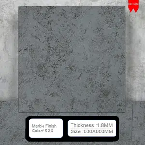 L'alta qualità di lusso personalizza il modello di marmo per pavimenti in plastica PVC con colla autoadesiva in marmo di pietra