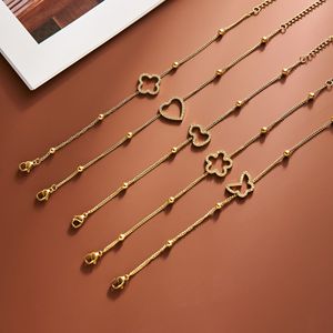 Bracciale in Acciaio Inossidabile Placcato Oro 18k con Zirconi e Farfalla Intarsiata, per Signore alla Moda - Product Image 1