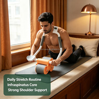 Rodillo de Ejercicio con Diseño Silencioso y Rebote Automático para Adultos, Hombres y Mujeres, para Entrenamiento Abdominal, Reducción de Cintura y Quema de Grasa