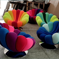 Fauteuil de loisirs pivotant individuel coloré en velours, type anémone, pour salon – Meilleure vente