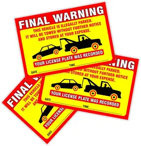O veículo de violação do estacionamento personalizado é adesivo ilegalmente pareado, adesivos de aviso de estacionamento privado