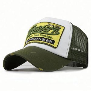 Casquette Trucker Unisexe Vintage Usée et Délavée à 6 Panneaux en Maille avec Broderie 3D Personnalisée pour l'Extérieur – Vente en Gros - Product Image 4