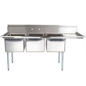 Fregadero de cocina comercial grande de acero inoxidable - Product Image 3