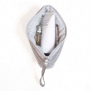 2024 Custom Logo Winter Down Cotton Soft Light Weight Puffer Puffy Fluffy Quilted Makeup Cosmetic <b>Bag</b> Travel Make up Pouch - Product Image 3