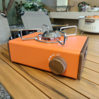 Réchaud à gaz portable coupe-vent en métal, flamme spirale, pour camping, randonnée, pique-nique, voyage, vente en gros, équipement de cuisson au butane