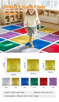 Tapete de Juego Montessori Educativo 3D para Exteriores con Azulejos de Piso Líquidos de PVC de Colores y Efecto Lava, Equipo Sensorial para Autismo para Niños