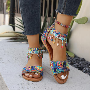 Women's Comfortable <b>Summer</b> <b>Wedges</b> <b>Sandals</b> Elastic Open Toe with Platform Light Weight New Heeled Styles for Dropshipping - Product Image 3