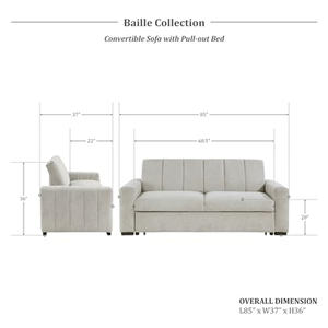 Canapé-lit avec lit escamotable 3 places Petit canapé-lit futon Canapé-lit convertible Canapé moderne avec accoudoirs <span class=keywords><strong>pour</strong></span> chambre à coucher - Product Image 2