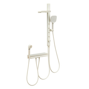 Douchette à main design simple pour salle <span class=keywords><strong>de</strong></span> bain, avec fonction <span class=keywords><strong>de</strong></span> séparation eau chaude et froide, jet supérieur, en laiton poli avec rehausseur en céramique, pour usage transfrontalier - Product Image 5