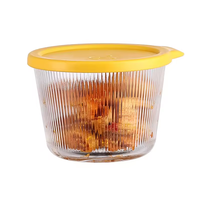 Lot de 8 petits bols en verre avec couvercles en plastique pastel, capacité de 6,8 oz, design côtelé transparent, récipients alimentaires pour desserts, poudings et fêtes