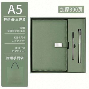 Wholesale Promotional Luxury Gifts Item A5 Leather <b>Notebook</b> Saddle Stitching Refillable Diary Business Corporate Gift <b>Set</b> Pen - Product Image 5