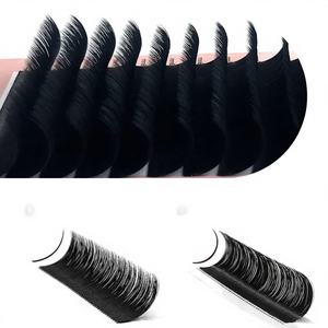 Pestañas Auto Fanning J Curl .03 Naturales Hechas a Mano Fácil de Aplicar Premium Mate Súper Mate Negro DRAGONLASH Marca Privada - Product Image 1