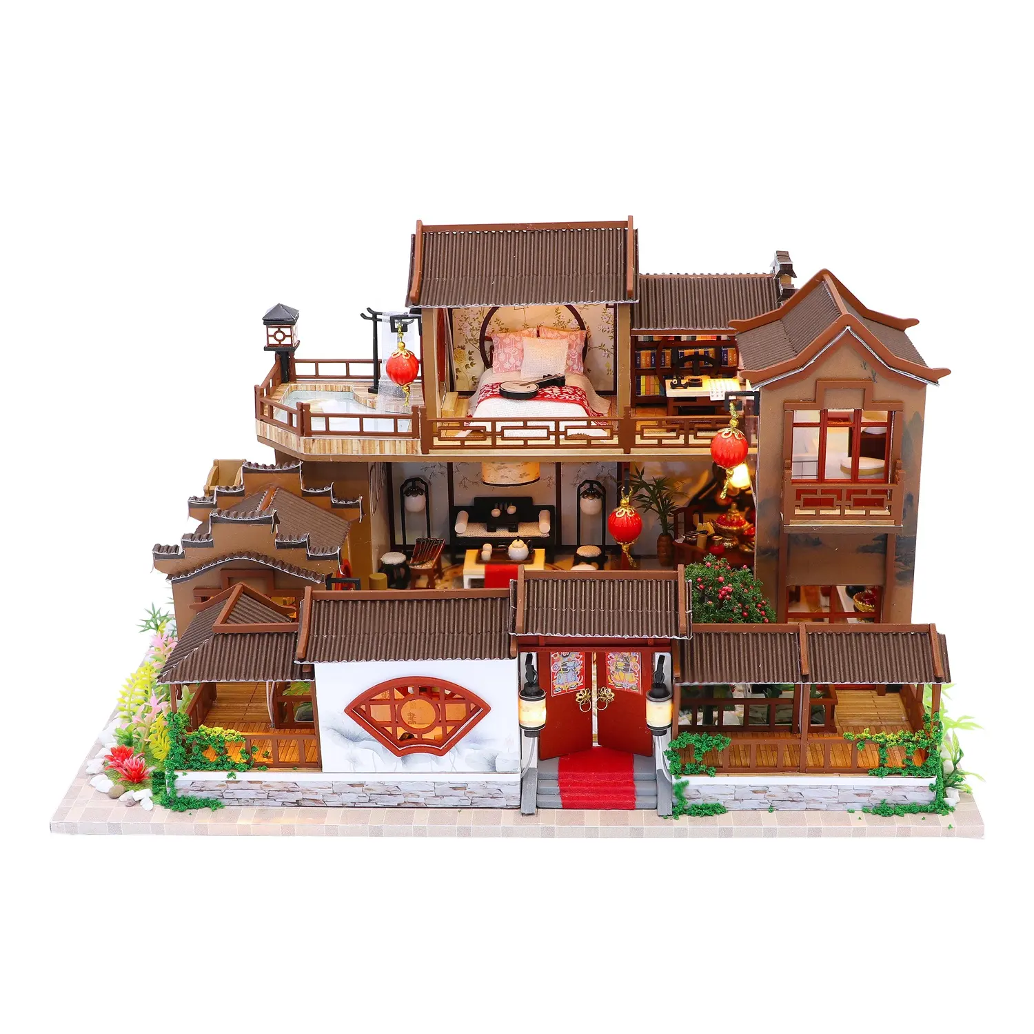 Chinese Classic Loft Style Best Selling Diy House Toy Miniature Dollhouse Miniatures Lovely With Light