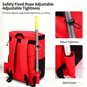 Multifunctional Cleaning Backpack <b>Large</b> <b>Storage</b> <b>Bag</b> Water Resistant Shoulder <b>Bag</b> For Household Use RedHousekeeping PackageCleani - Product Image 3