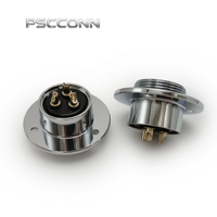 Connecteur circulaire d'aviation PSCCONN série GX GX16, 2, 3, 4, 5, 6, 7, 8, 9, 10 broches, avec bride à 3 trous, prise d'alimentation industrielle