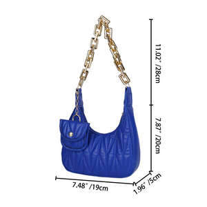 Bolso bandolera de piel sintética elegante con cremallera para mujer, bolso de hombro de diseñador de moda - Product Image 6
