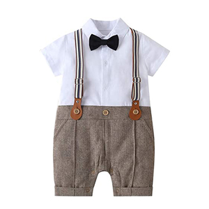 Ropa de Bebé de 3 a 6 Meses con Logotipo Personalizado, <span class=keywords><strong>Traje</strong></span> de Caballero Blanco para Fiesta de <span class=keywords><strong>Bautizo</strong></span> para Niños - Product Image 5
