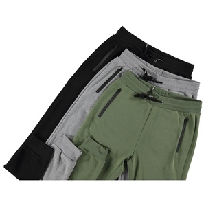 Canvas Spandex/Cotton Casual Mid Waist Loose Fit Men's Sweatpants with Drawstring Closure and Zipper Pocket Autumn - Product Image 2