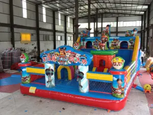 Newly Designed Inflatable Dog Barking Team Theme Inflatable Bouncy Castle Slide Combination Rental