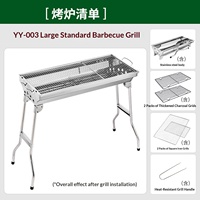 Barbecue au charbon de bois pliable en acier inoxydable, petit et portable, pour la cuisine en plein air