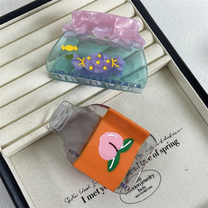 Wow Sheila Support personalizar Nueva horquilla de pastel de crema para Primavera Verano lindo disco tiburón diseño ácido acético dulce garra para el cabello - Product Image 3