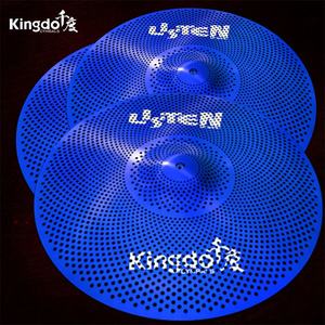 2026 Kingdo ขายตรงจากโรงงาน ราคาถูก 5 ชิ้น ไซม์บัลล์ฝึกซ้อมแบบเงียบ สีน้ำเงิน ขนาดเล็ก ชุบนิกเกิล สำหรับชุดกลอง - Product Image 4