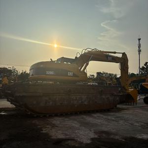 Excavadora anfibia Caterpillar 320CL usada de Japón, excavadora flotante con pontones, excavadora para pantanos y estanques, para dragado de ríos. - Product Image 3
