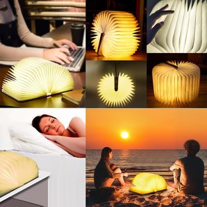 Lampe de chevet en forme de livre, mini lampe LED en papier kraft, rechargeable par USB, articles cadeaux, décoration de la maison - Product Image 3