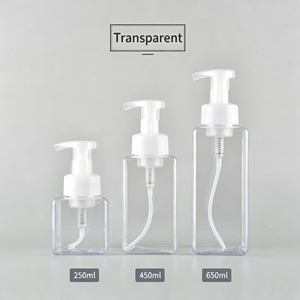 Soap Dispenser Foam Pump Bottle Lotion Refillable Empty <b>Square</b> PETG Bottle <b>Set</b> 250ML 450ML 650ML - Product Image 4
