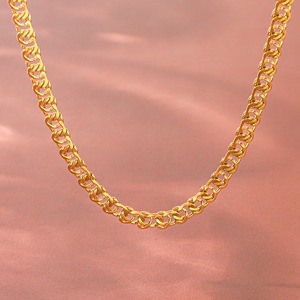 Collier fin et délicat en chaîne plate, anti-ternissement, en acier inoxydable plaqué or 18 carats, accessoires quotidiens pour femmes - Product Image 4