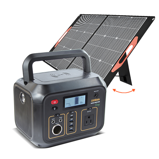Camping Portable Solar Power Generator 318Wh Powerstation 330W Best Solar Powered Generators With Solar Panel