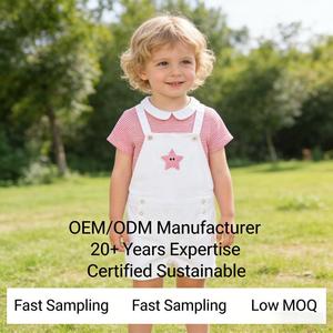 Conjunto de Ropa Personalizada para Bebé, Camiseta de Algodón y Pantalón con Tirantes, Conjunto de Ropa Casual de Verano para Bebés - Product Image 1