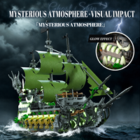 Bloques de Construcción de Barco Pirata que Brillan en la Oscuridad EPT, 1576/2024 Piezas, Modelo de Barco Fantasma, Set de Exhibición DIY, Regalo para Niños y Adultos a Partir de 6 Años