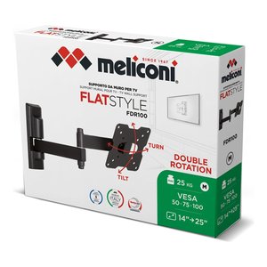 ขาแขวนทีวีติดผนัง 25 กก. VESA 100 X 100 FLATSTYLE หมุนได้สองทิศทาง สีดำ 580460 - Product Image 1