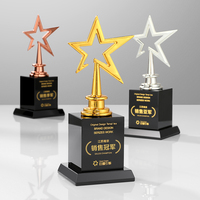 Trophée en métal Star Crystal créatif, impression numérique, logo personnalisé, gravure laser, portable, multi-usage, pour réunion annuelle